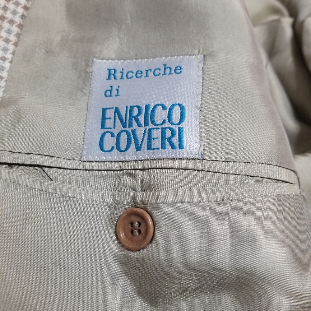 Enrico Coveri Italian Men's Classic Checkered Blazer - Picture 9 of 15